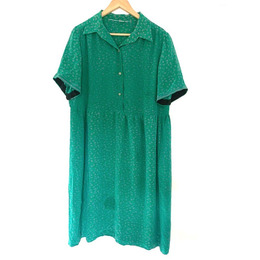 Green Silk Dress - Reworked Vintage